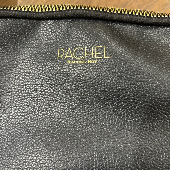 RACHEL Rachel Roy Black Crossbody Bag with Gold Hardware, NWOT, Double Zipper - Picture 2 of 11